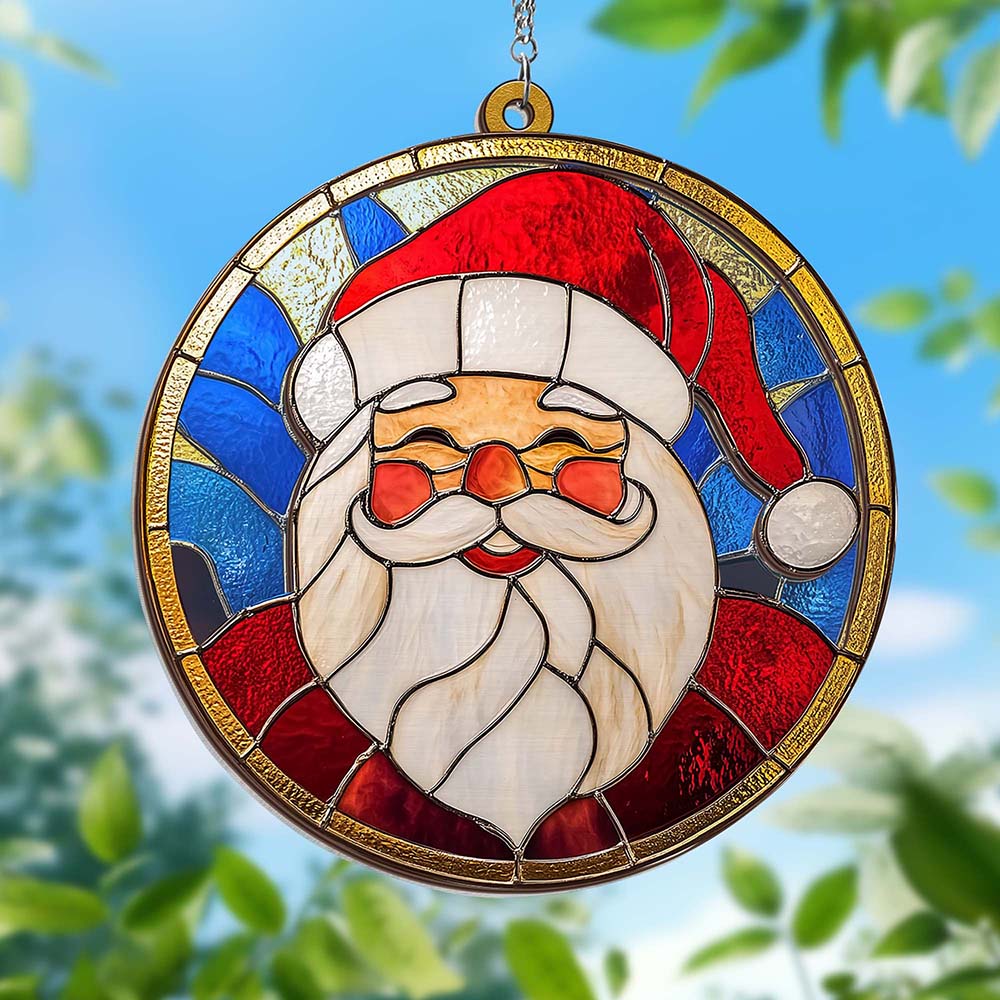 Santa Claus 2 Layered Hanging Suncatcher