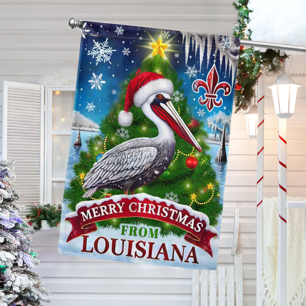 Louisiana Christmas Flag