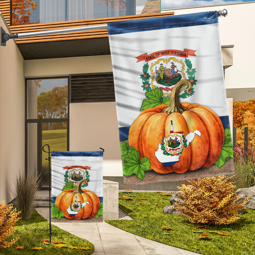 West Virginia Fall Halloween Thanksgiving Pumpkin Flag TQN1616Fv2