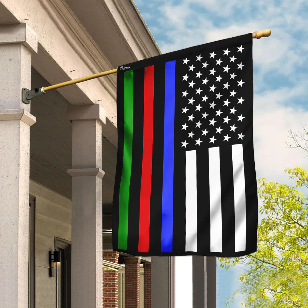 Police Military and Fire Thin Line American Flag