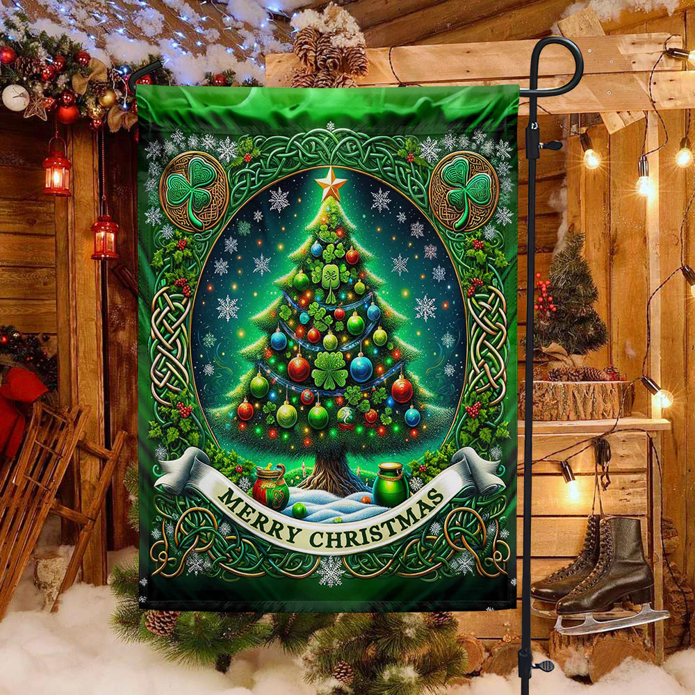 Irish Christmas Celtic Christmas Tree Flag