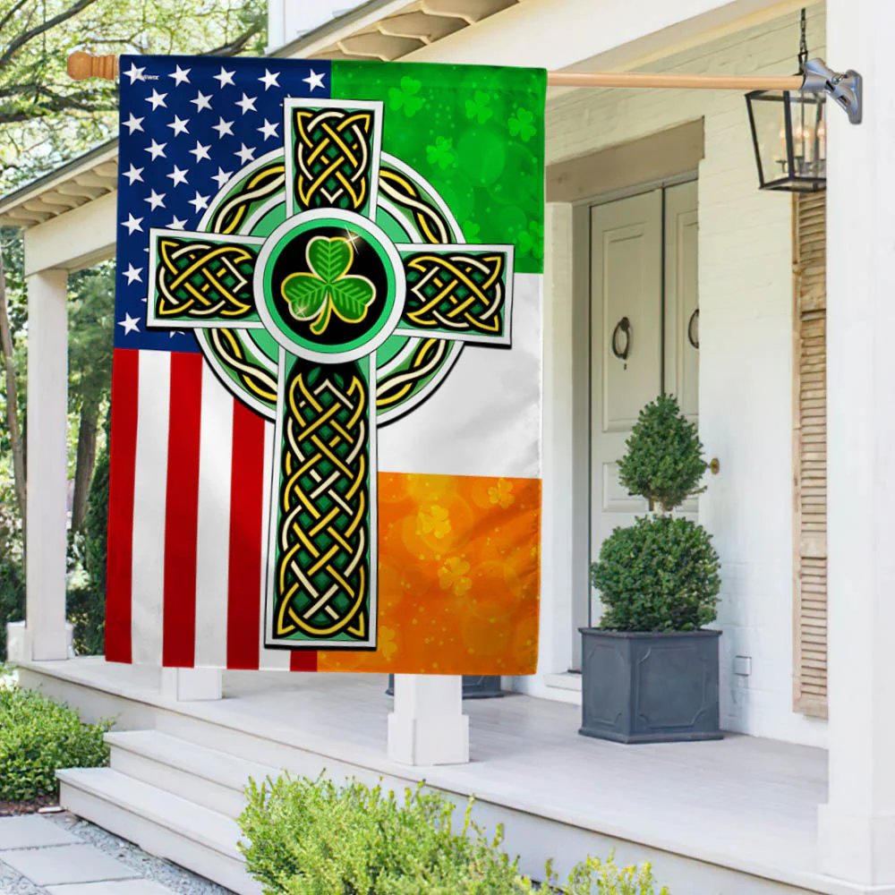 St. Patrick's Day American Irish Celtic Cross Flag