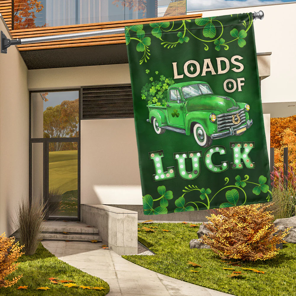 St. Patrick's Day Irish Shamrock Loads Of Luck Flag