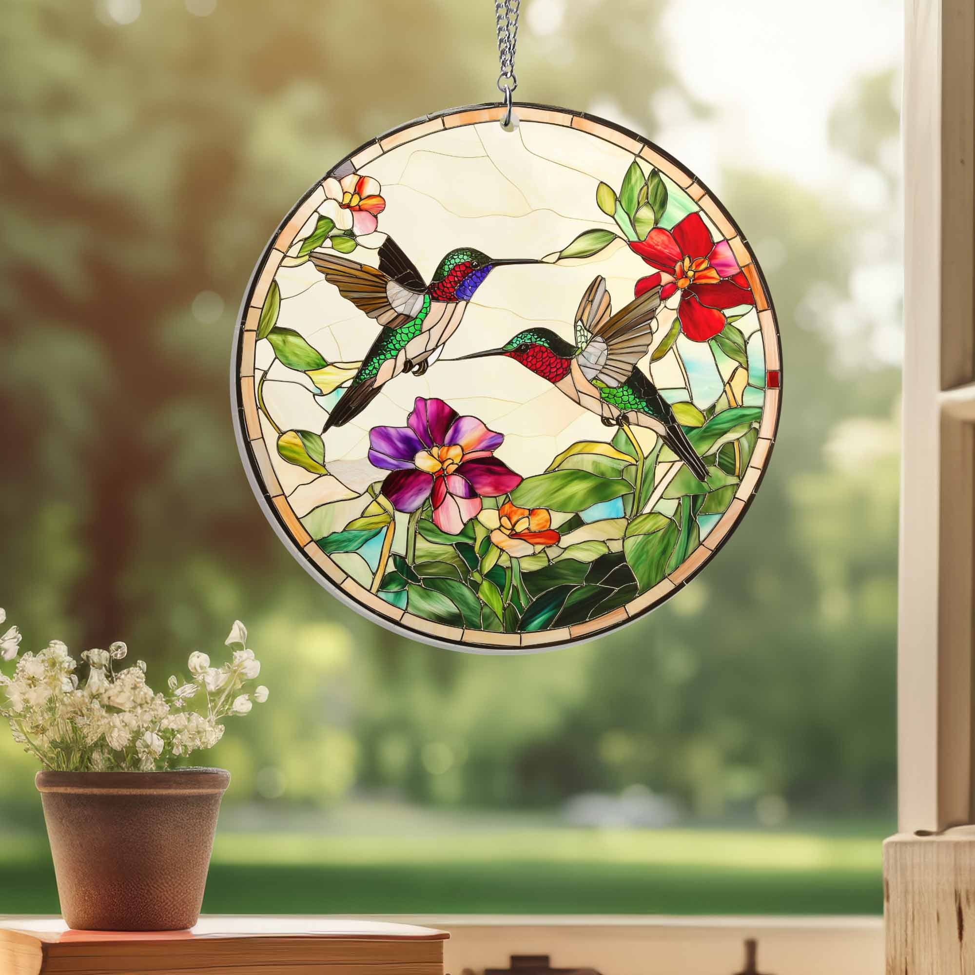 Hummingbirds Suncatcher Acrylic Hanging TPT2121ASn