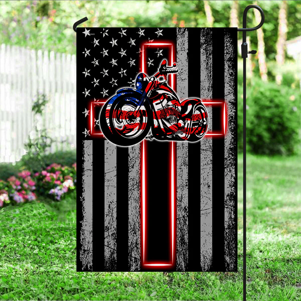 Motorbike Flag Jesus Motorcycle American Flag