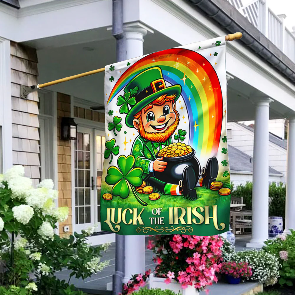 Bimipi  Saint Patrick's Day Leprechaun Luck of the Irish Flag