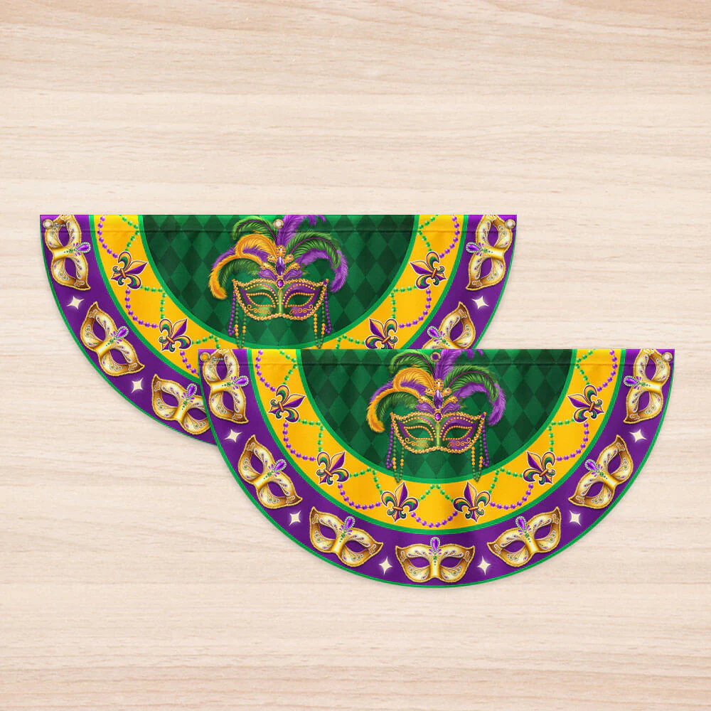 Fleur-de-lis Mardi Gras  Louisiana Non-Pleated Fan Flag