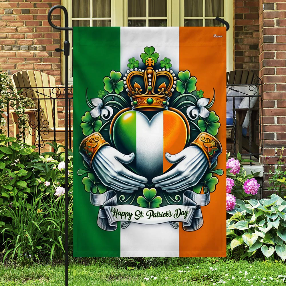 Bimipi  Happy St. Patrick's Day Claddagh Symbol Irish Flag