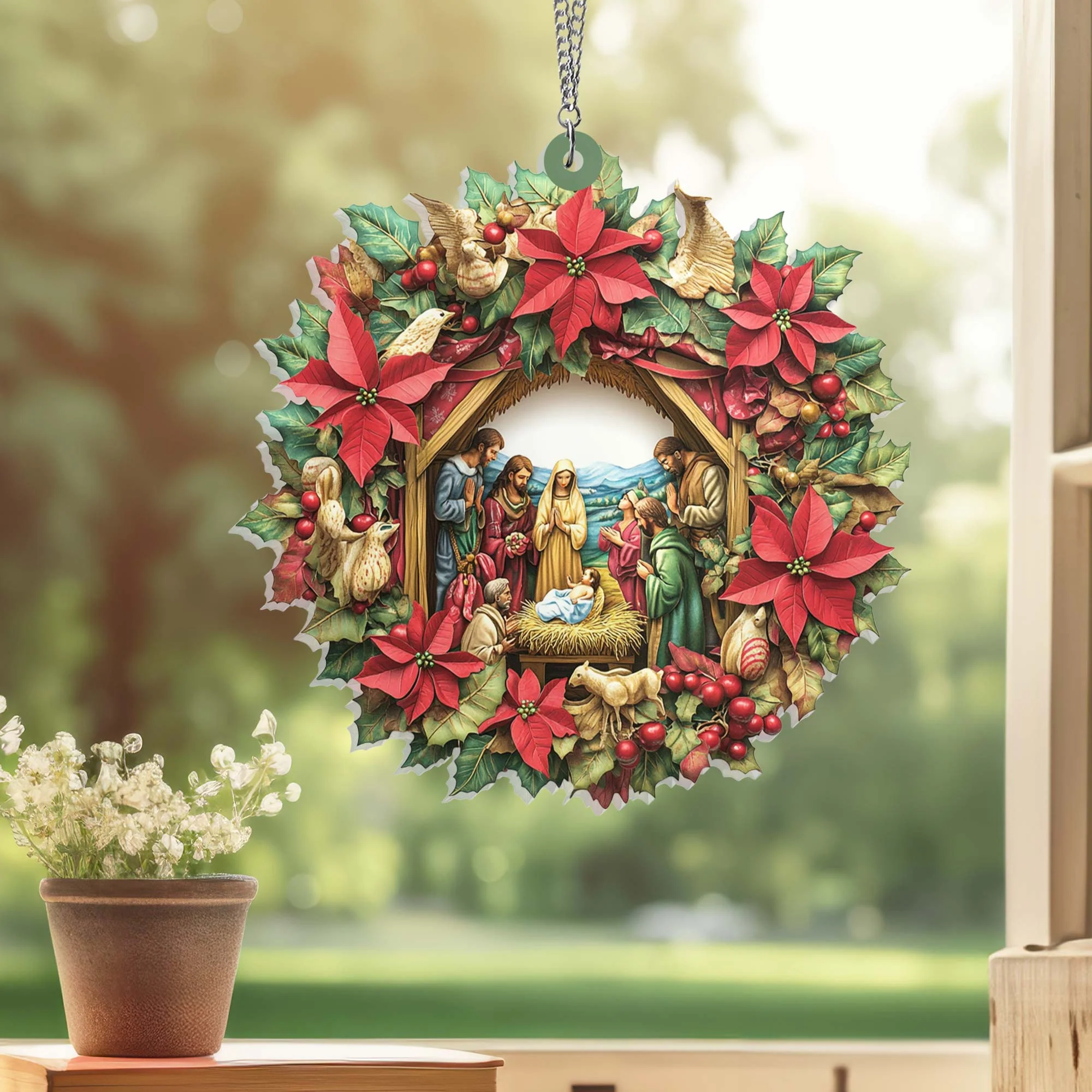 Christmas Nativity of Jesus Suncatcher Acrylic Hanging