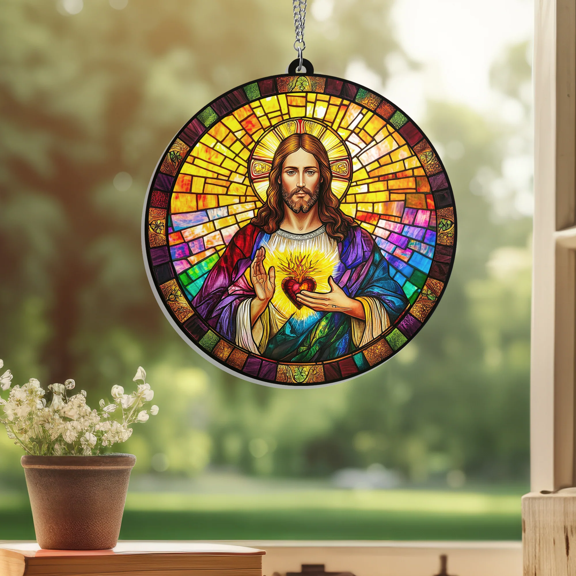 Sacred Heart of Jesus Suncatcher Acrylic Hanging