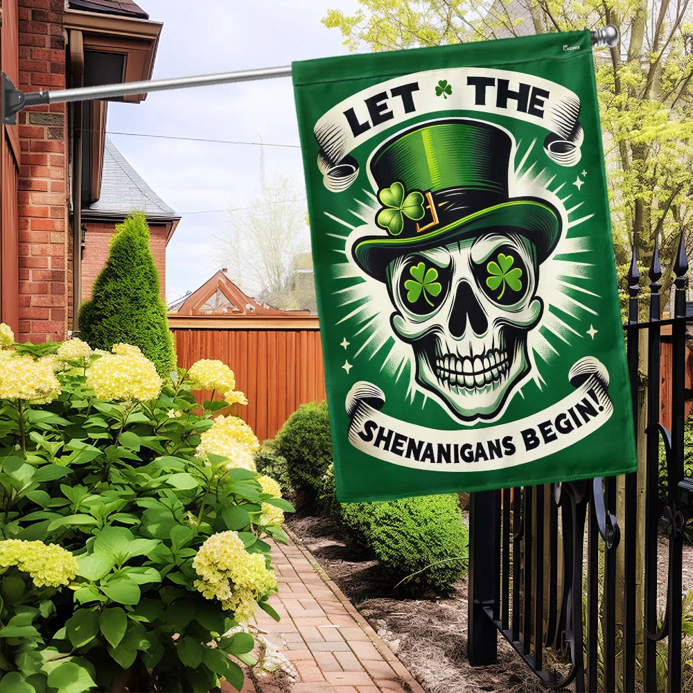 Bimipi  Let the Shenanigans Begin Skull Irish Flag
