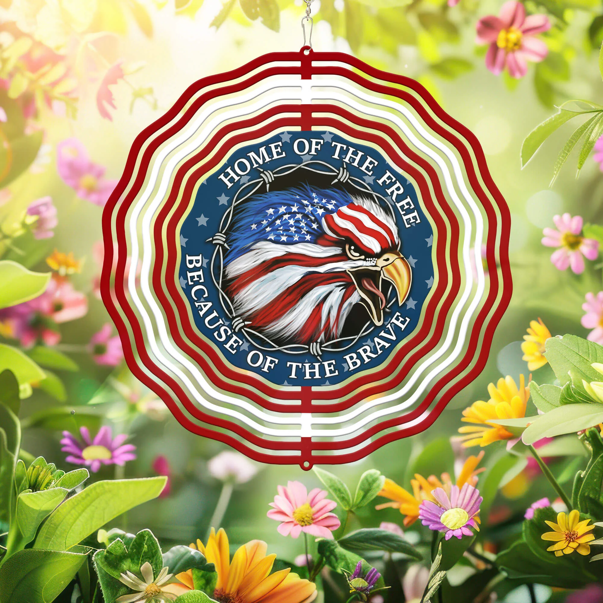 Happy 4th of july, Home Of The Free Memorial Patriotic Eagle American Wind Spinner