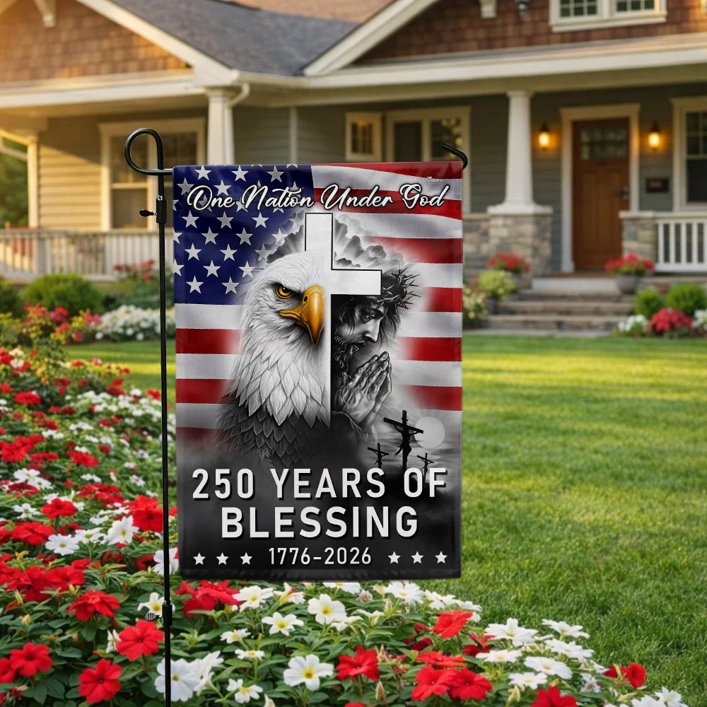 250 Years of Blessing Nation Under God, 1776 2026 American Outdoor Flag