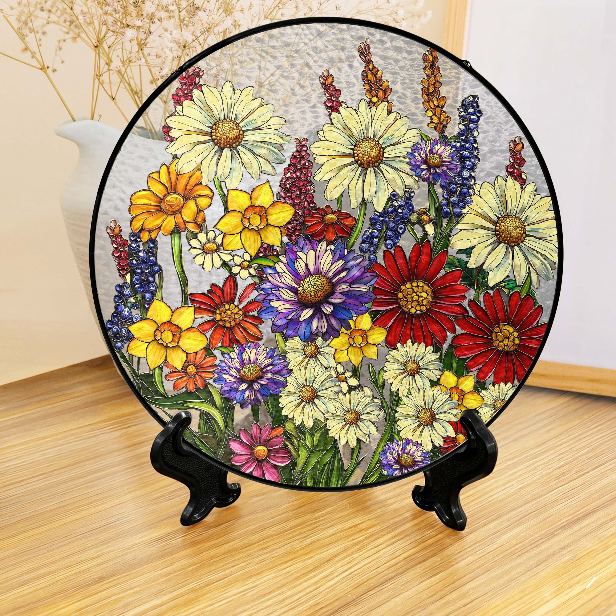 Wildflowers Floral Stained Glass Suncatcher