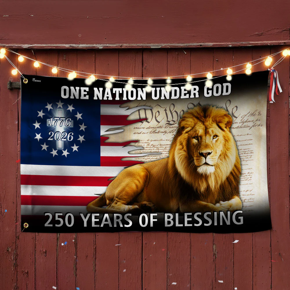 250 Years of Blessing Flag, Lion Of Judah American Grommet Flag