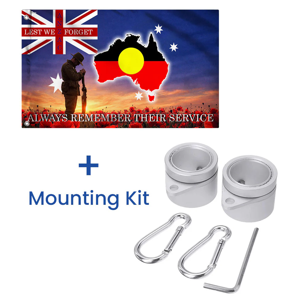 Anzac Day Australian Aboriginal Flag, Lest We Forget Rememberance Decor