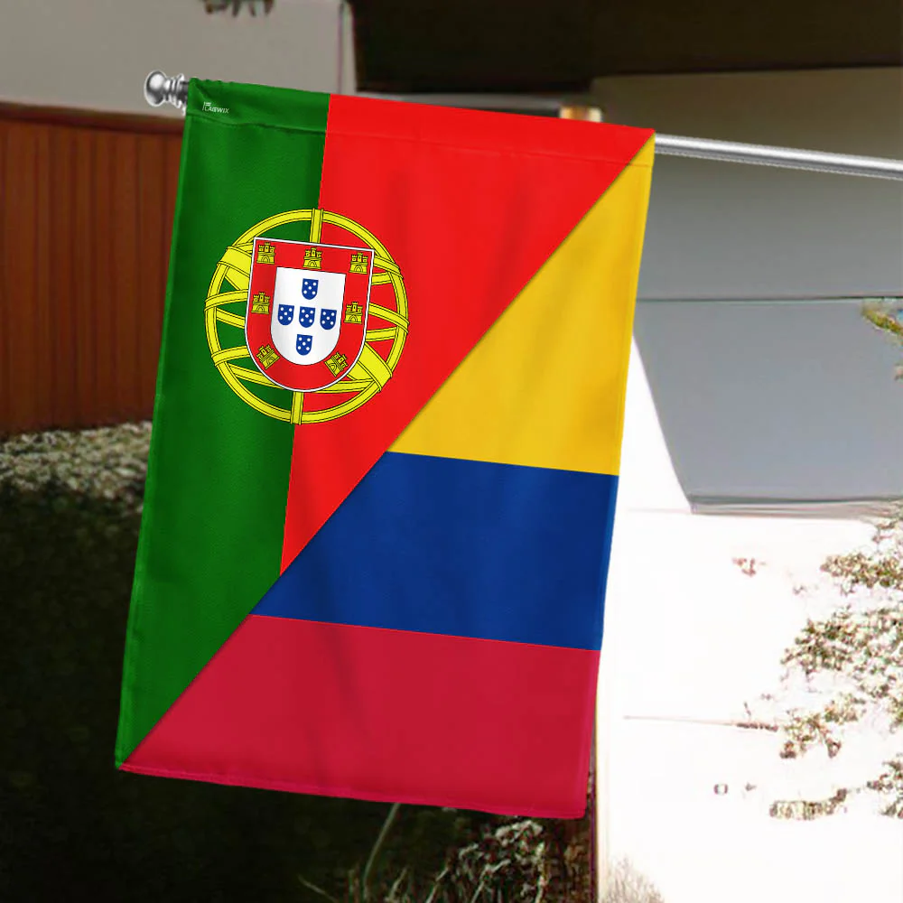 Portuguese Colombian Flag with Portugal Colombia Heritage for Indoor Outdoor Decoration