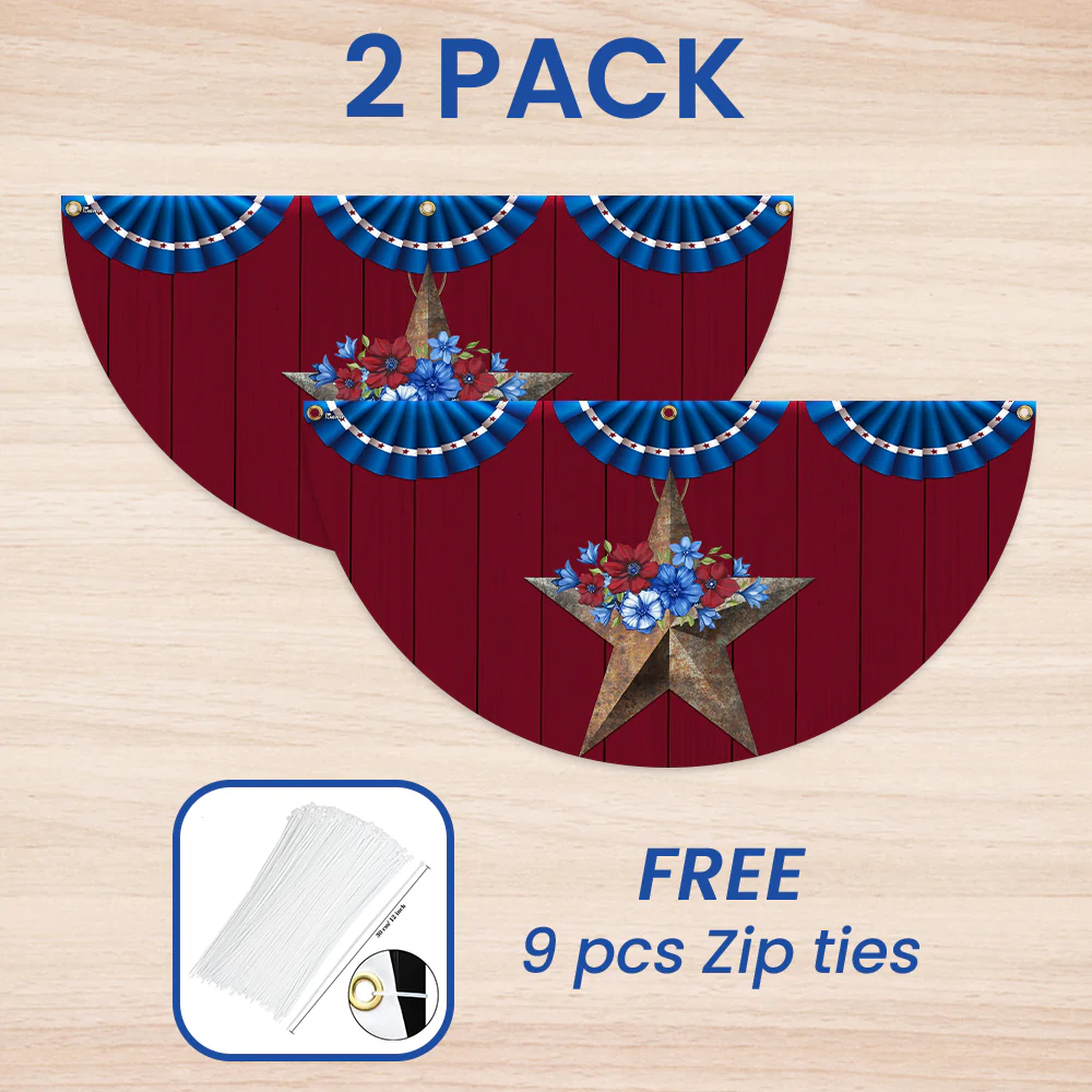 Bimipi American Flag - Happy 4th Of july God Bless America Non-Pleated Fan Flag