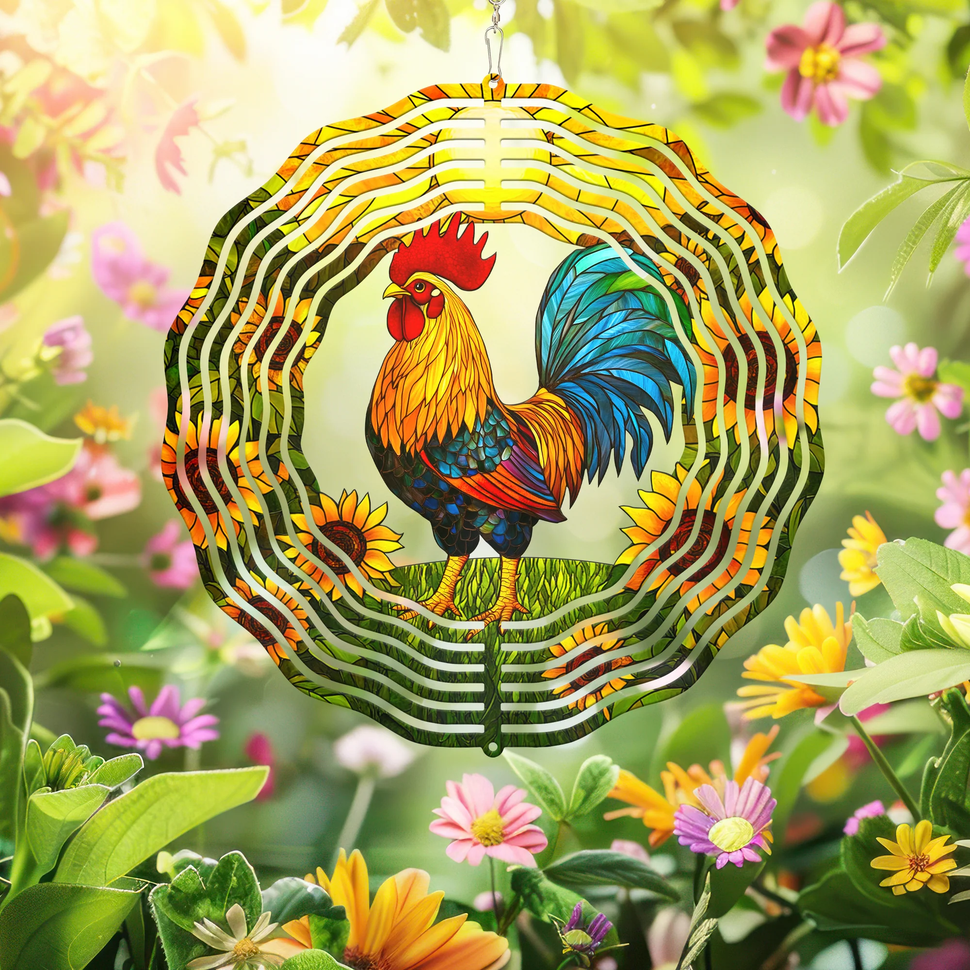 Rooster Farm Animal Wind Spinner