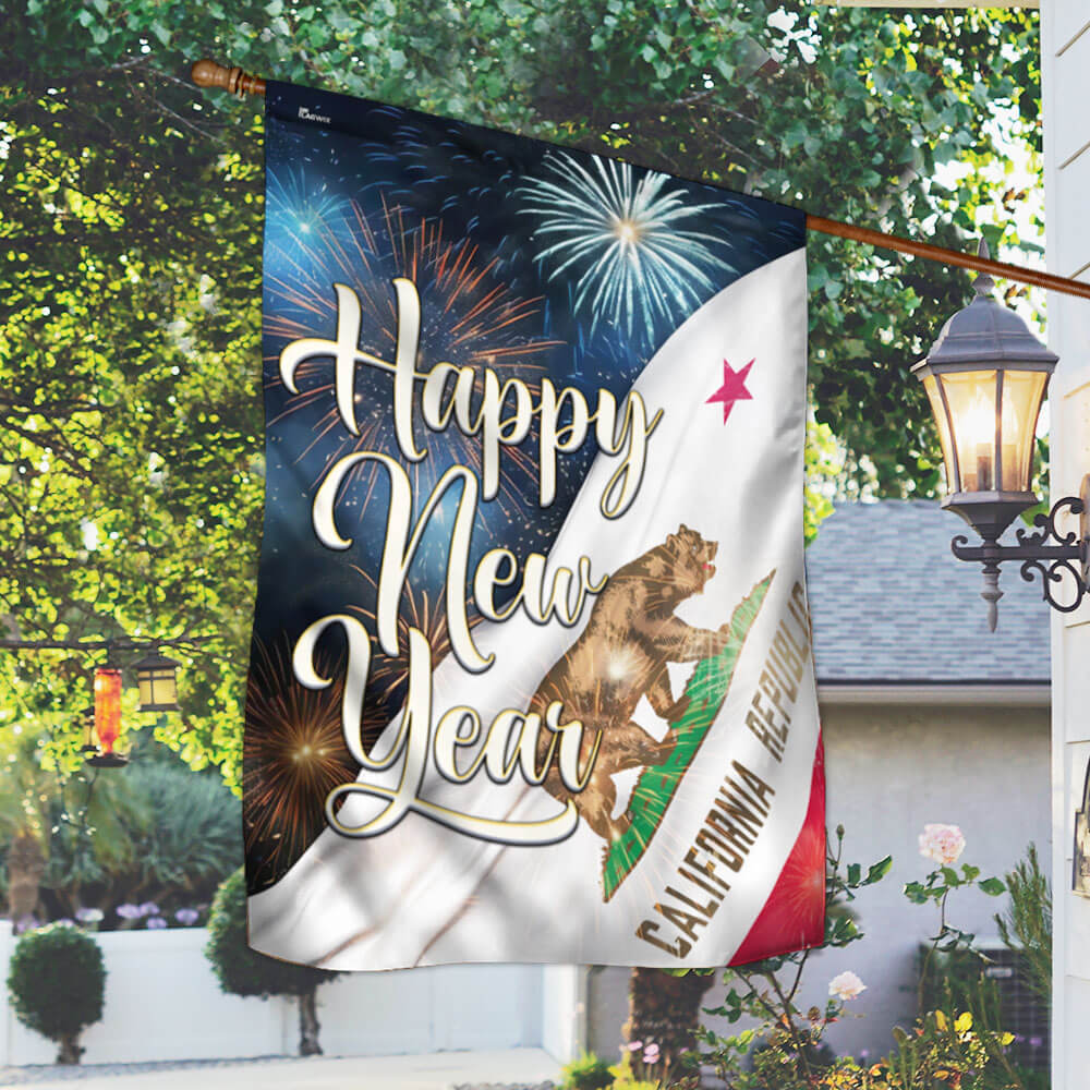 Happy New Year California Flag TPT1474Fv1