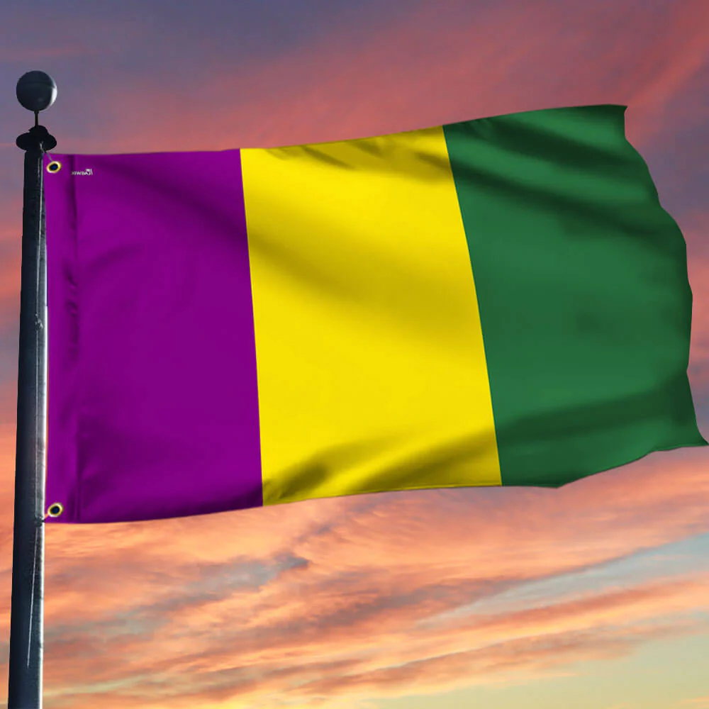 Mardi Gras Grommet Flag, Louisiana Carnival Tradition