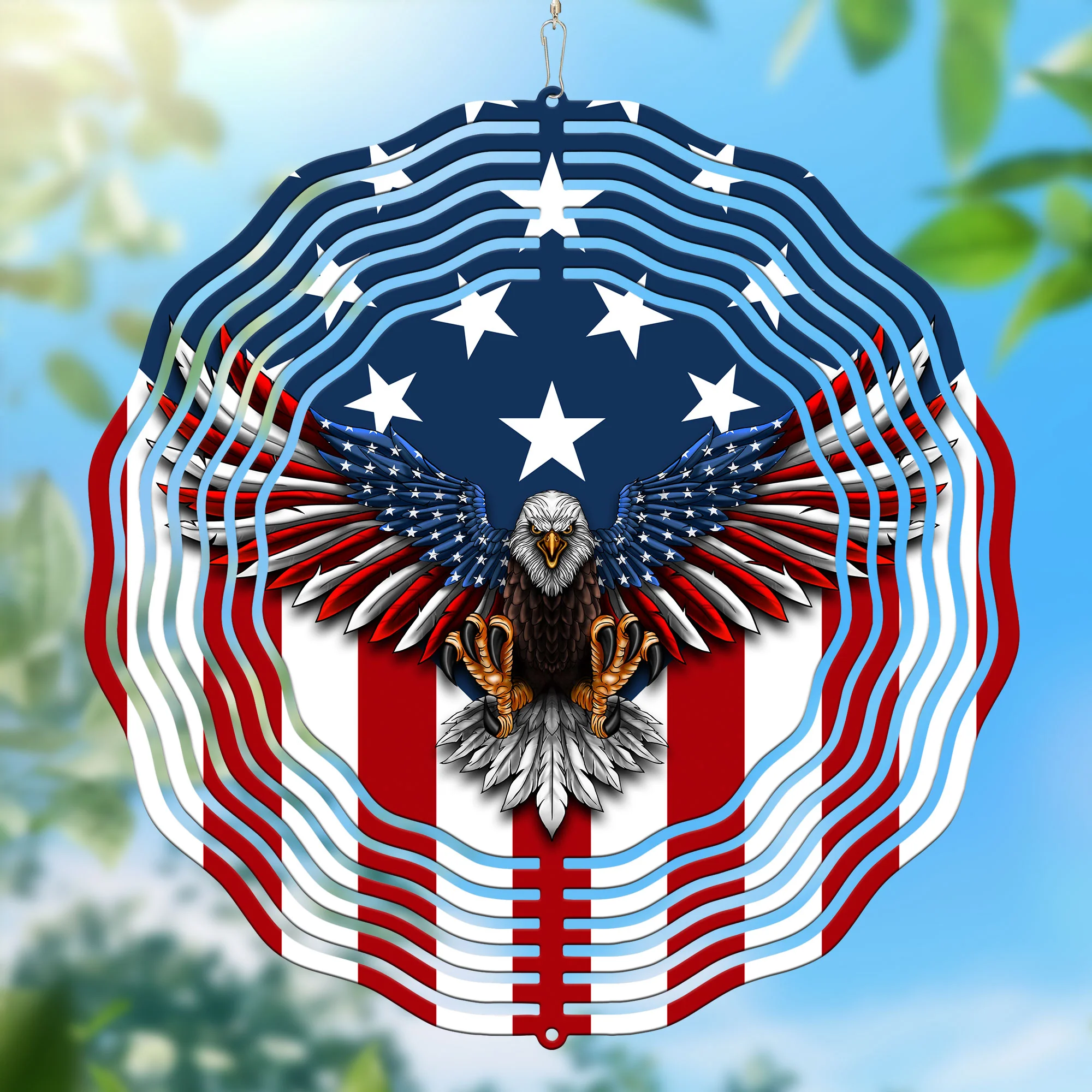 Patriotic American Eagle Wind Spinner - Outdoor Decor Gift for Proud Americans