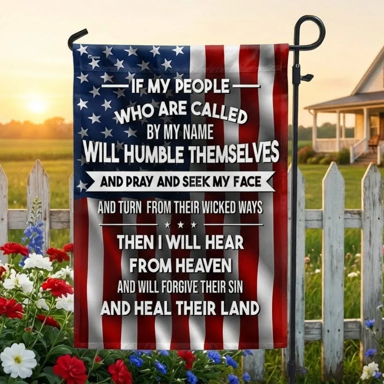 Patriotic Christ 2 Chronicles 7:14 People Called By My Name American Flag