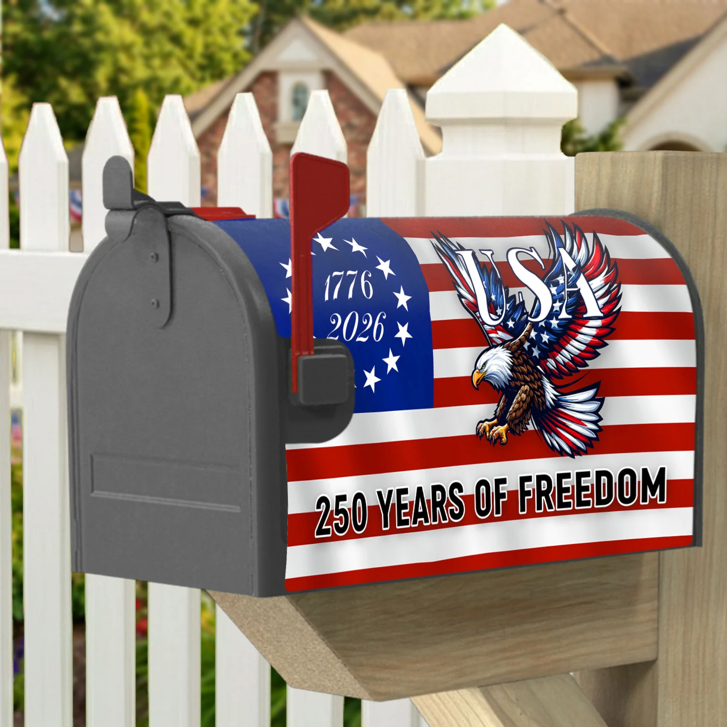 250 Years of Freedom Patriotic Eagle Mailbox Cover for Decoration
