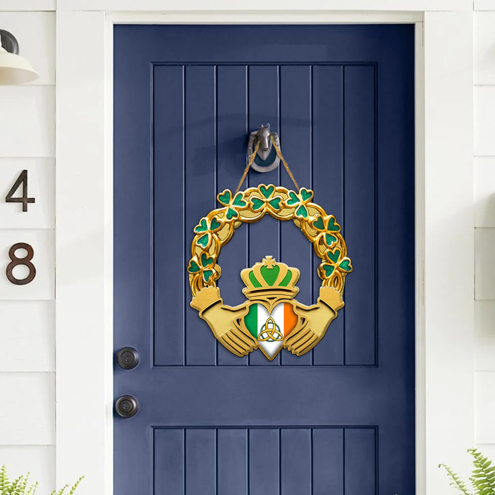 Irish St. Patrick's Day Custom Wooden Sign Claddagh