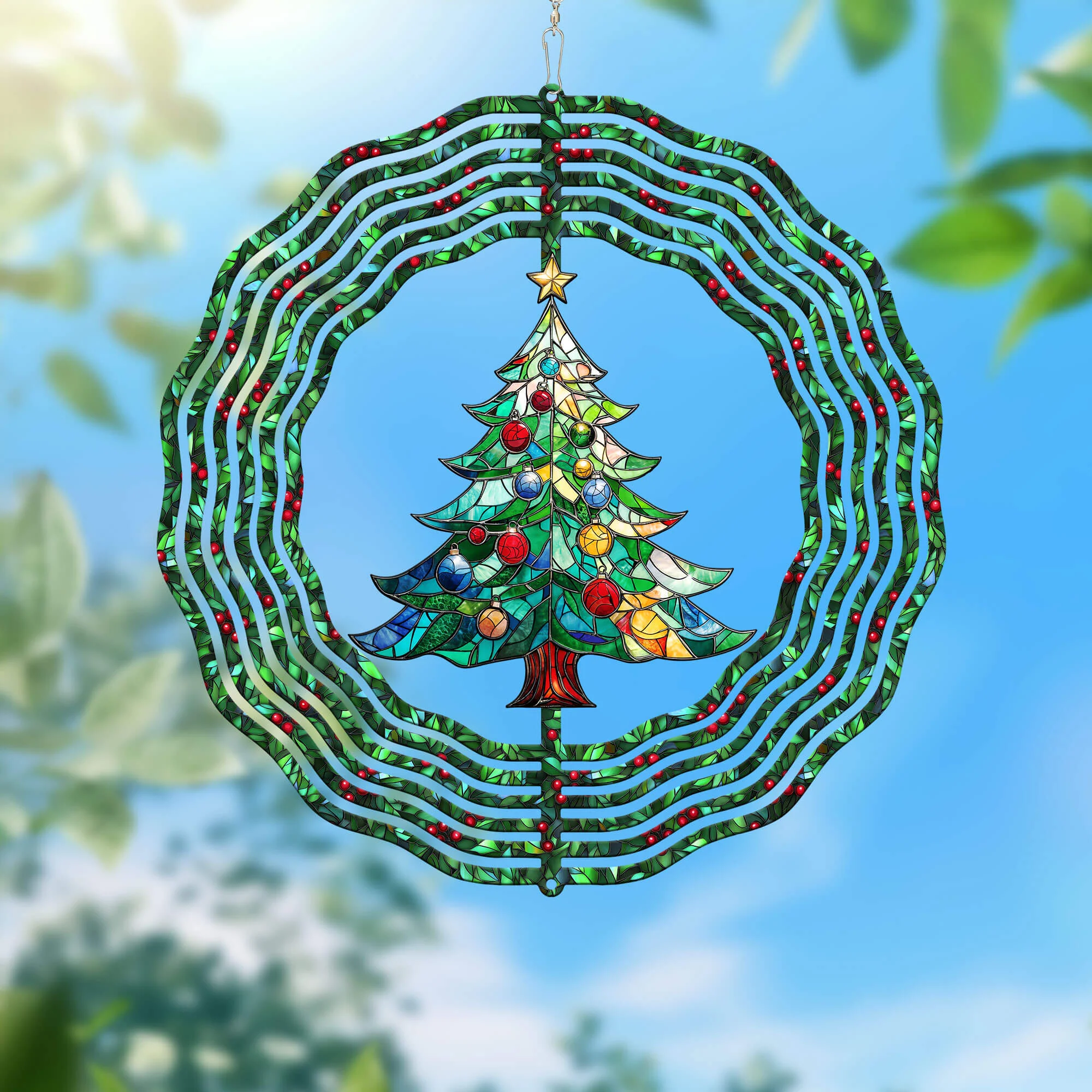 Christmas Tree Wind Spinner