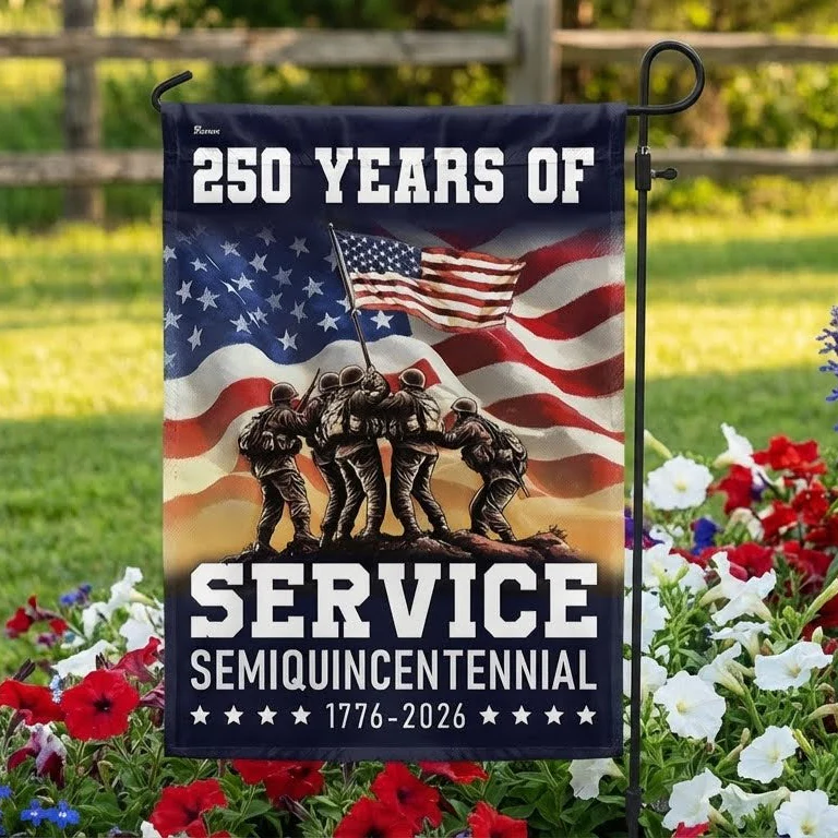 Bimipi American Flag Celebrating 250 Years of Service Veterans Day Semi quincentennial Patriotic Decor