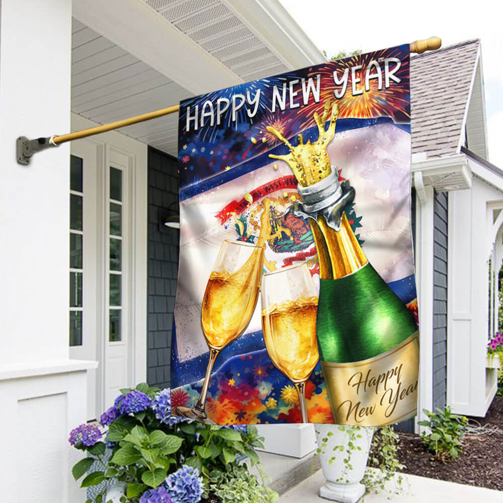Bimipi  West Virginia Happy New Year Flag