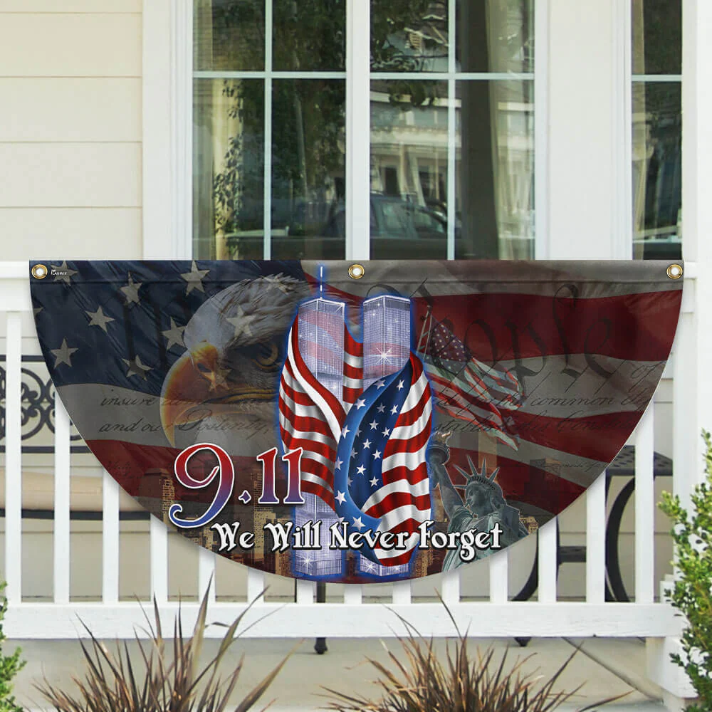 911 Patriot Day Never Forget September 11th Twin Towers 9/11 Non-Pleated Fan Flag