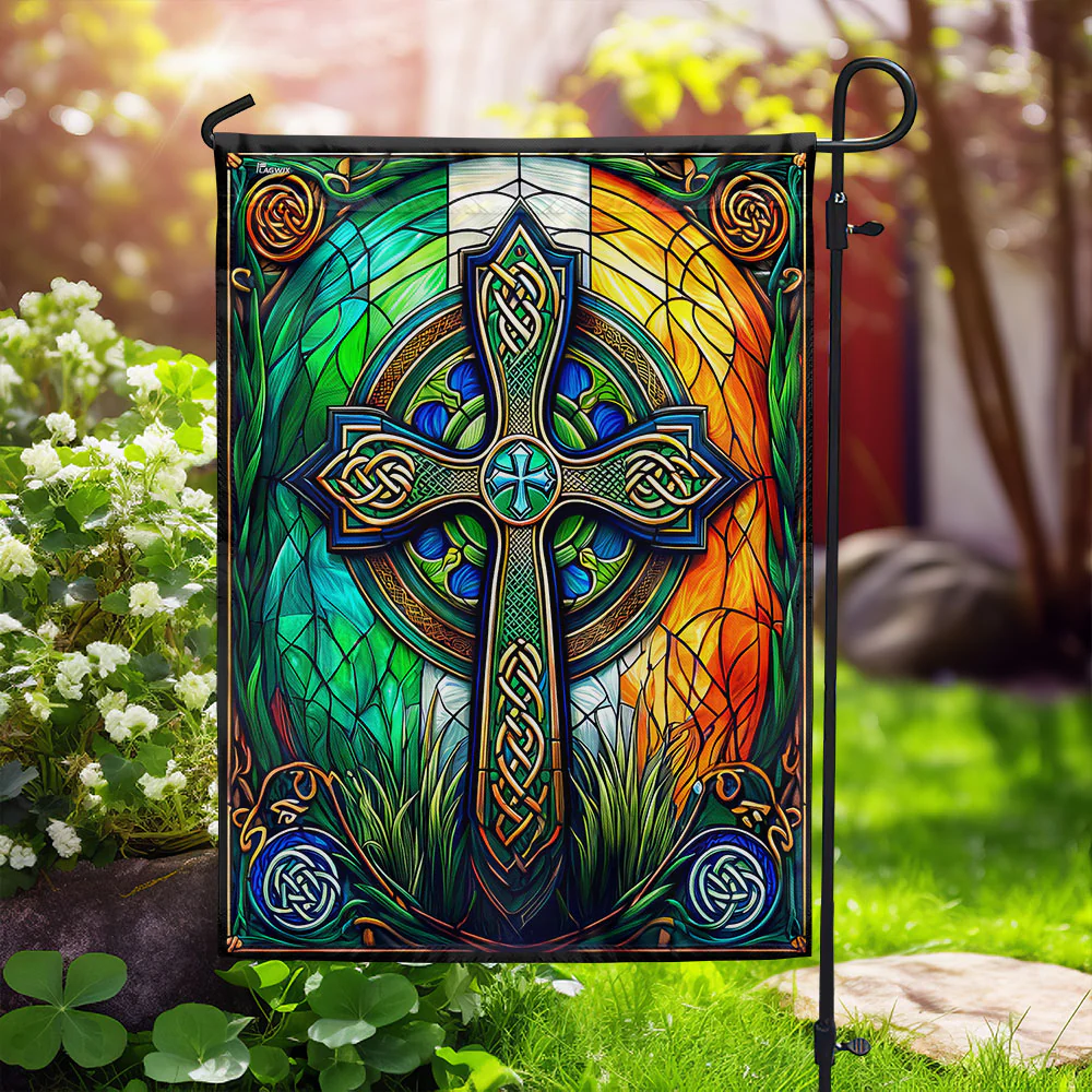 Bimipi  Irish Celtic Cross St. Patrick's Day Flag