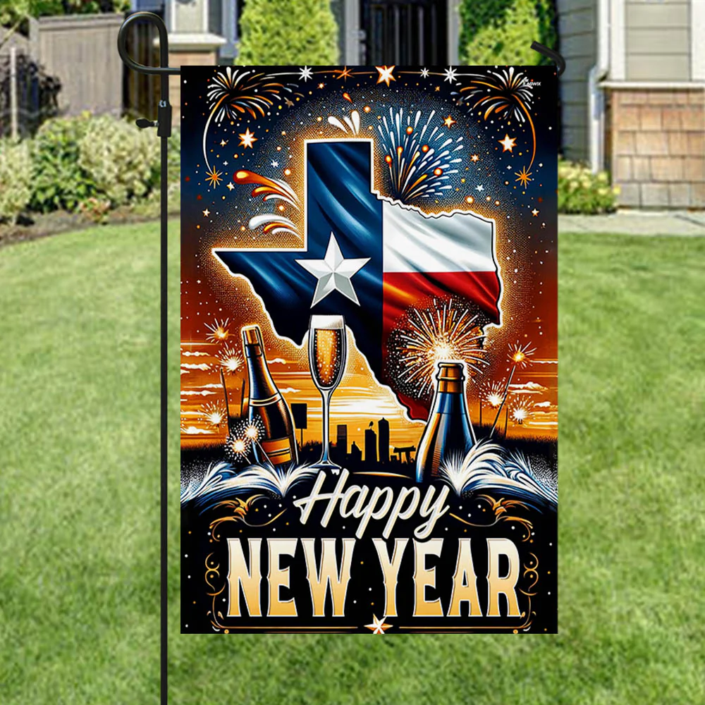 Bimipi  Texas Happy New Year Flag