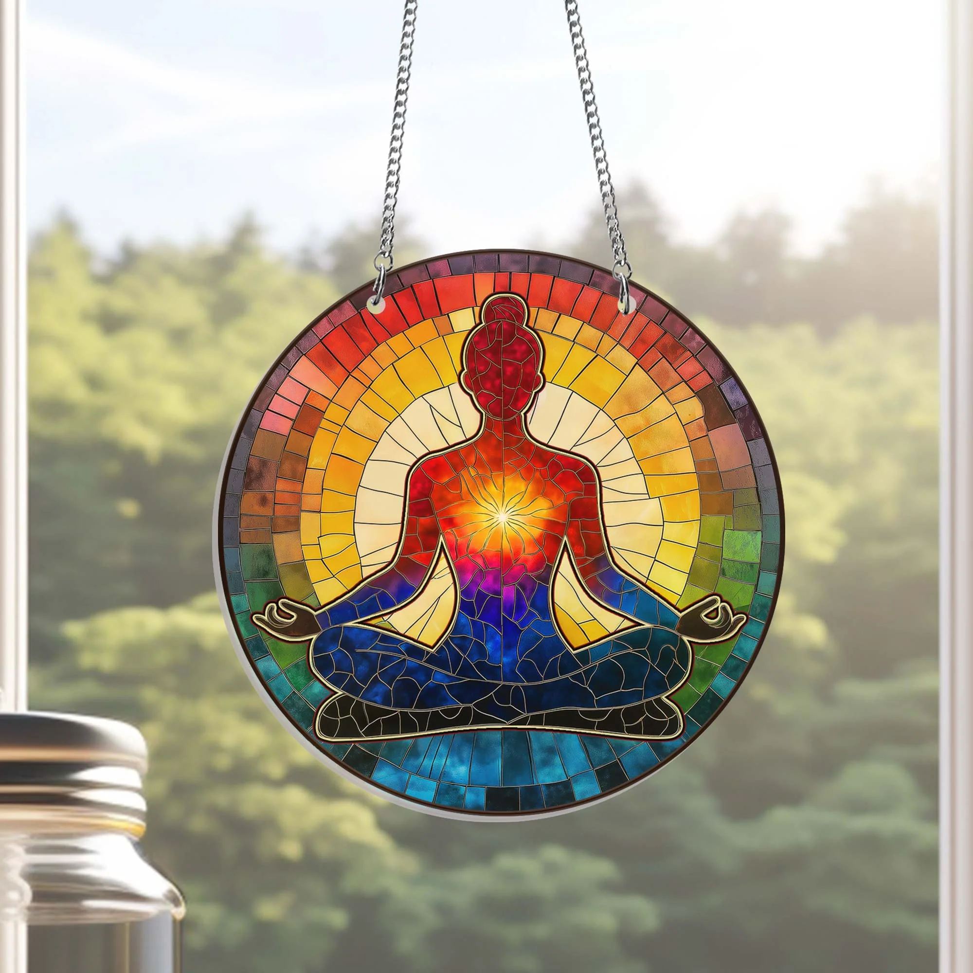 Yoga Acrylic Suncatcher Hanging
