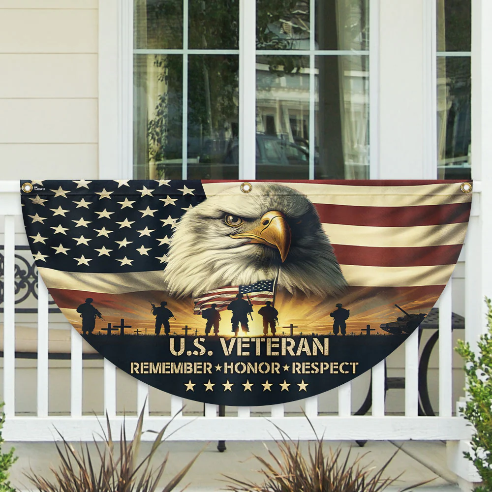 Memorial Day U.S. Veteran Non-Pleated Fan Flag
