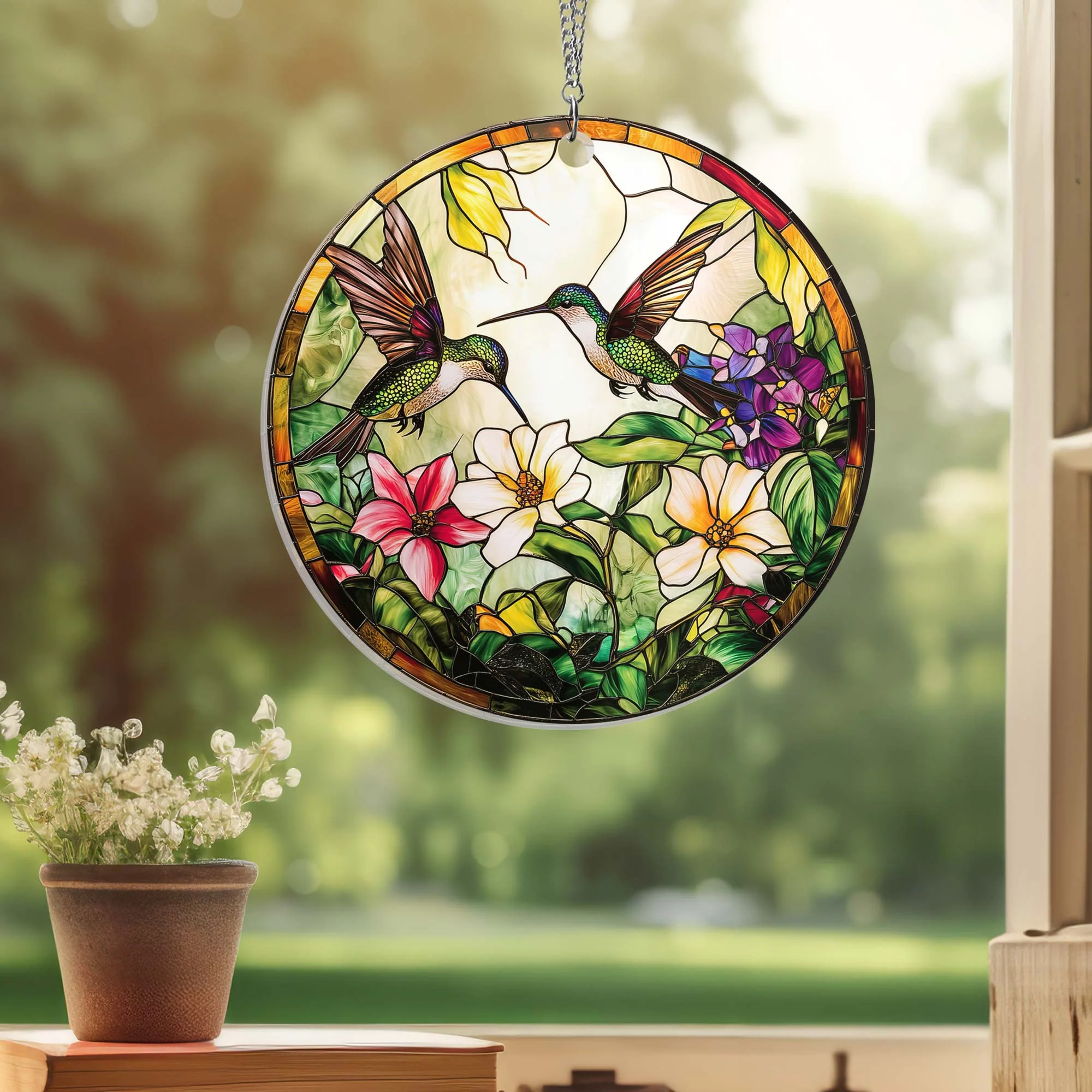 Hummingbirds Suncatcher Acrylic Hanging TPT2120ASn