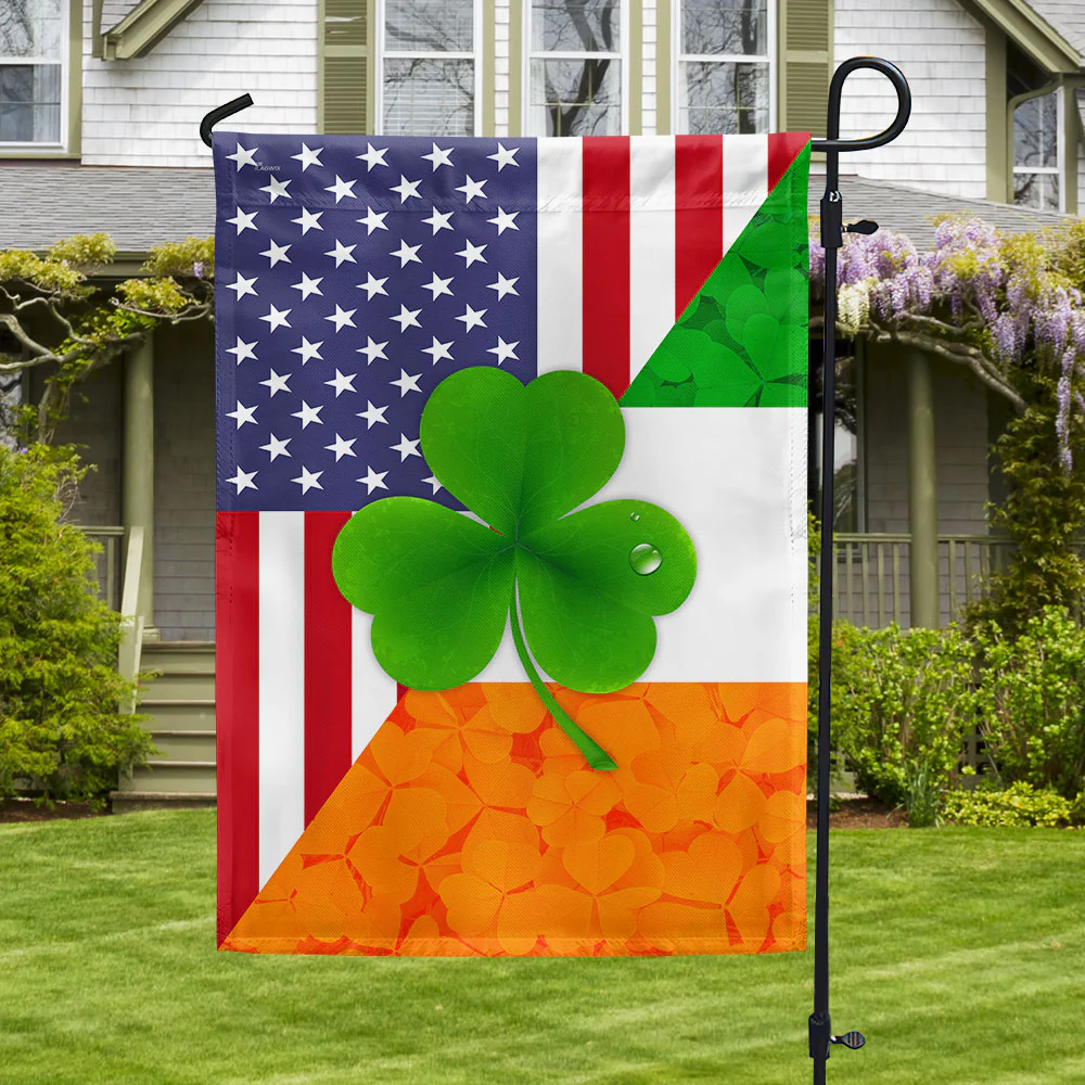 Irish Shamrock American Flag