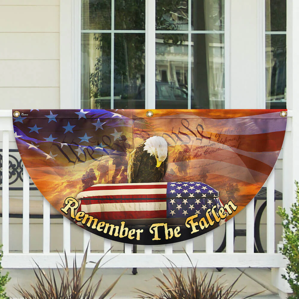 Veterans Day Flag Remember the Fallen Honoring All Who Served Non-Pleated Fan Flag 3-Day Shipping
