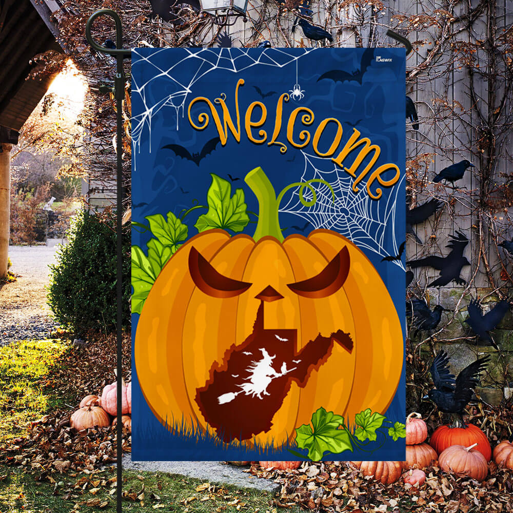 Welcome West Virginia Pumpkins Halloween Flag TPT1144Fv1
