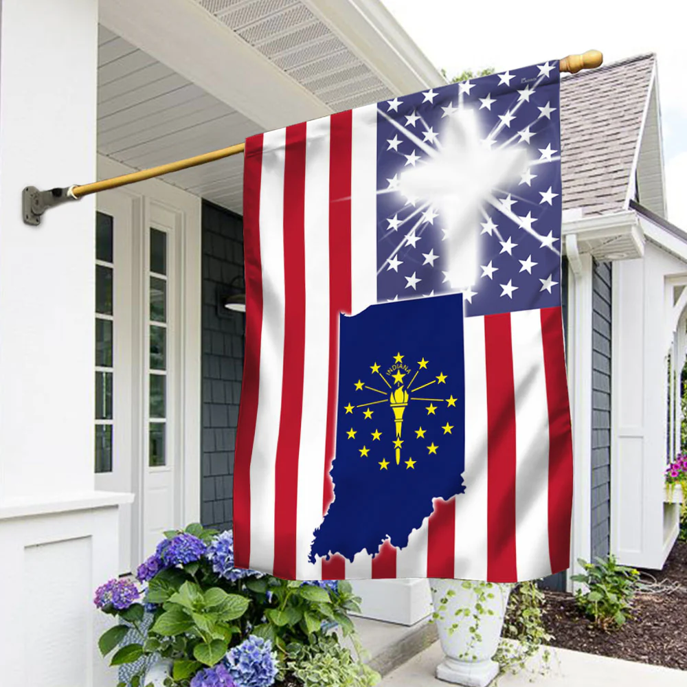 Indiana Flag Indiana American Flag QTR14Fv8
