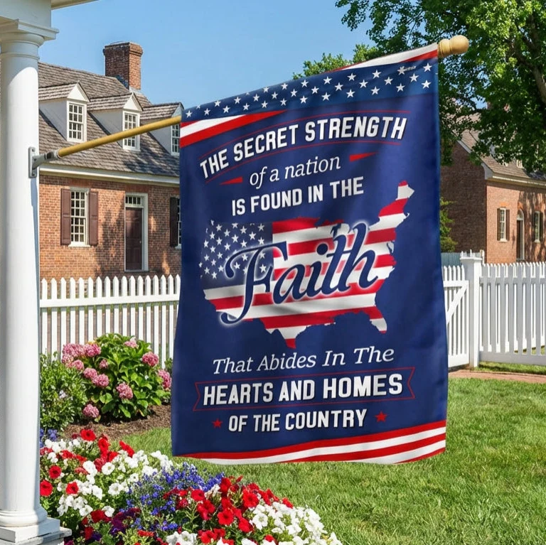 Patriotic Christ American Map Flag, Found In The Faith Outdoor Decor