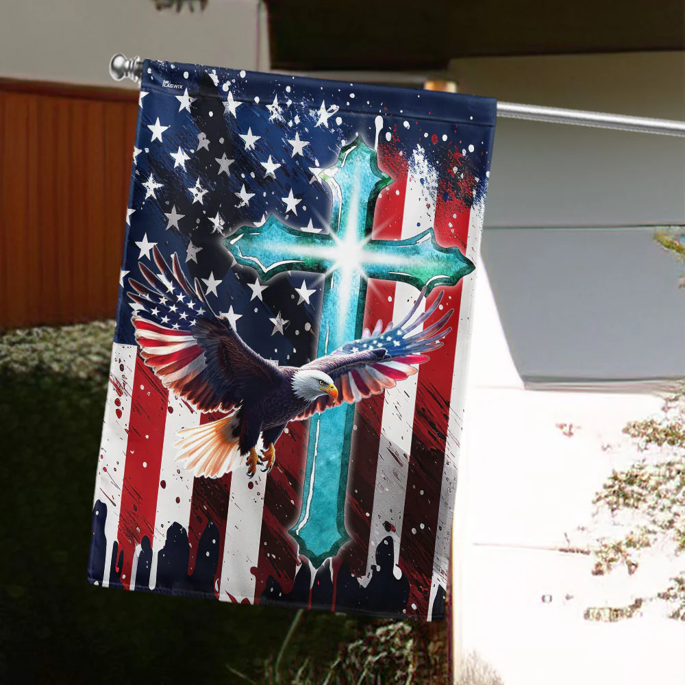 Bimipi American Flag - Eagle Patriot Christian Cross 4th of july Flag