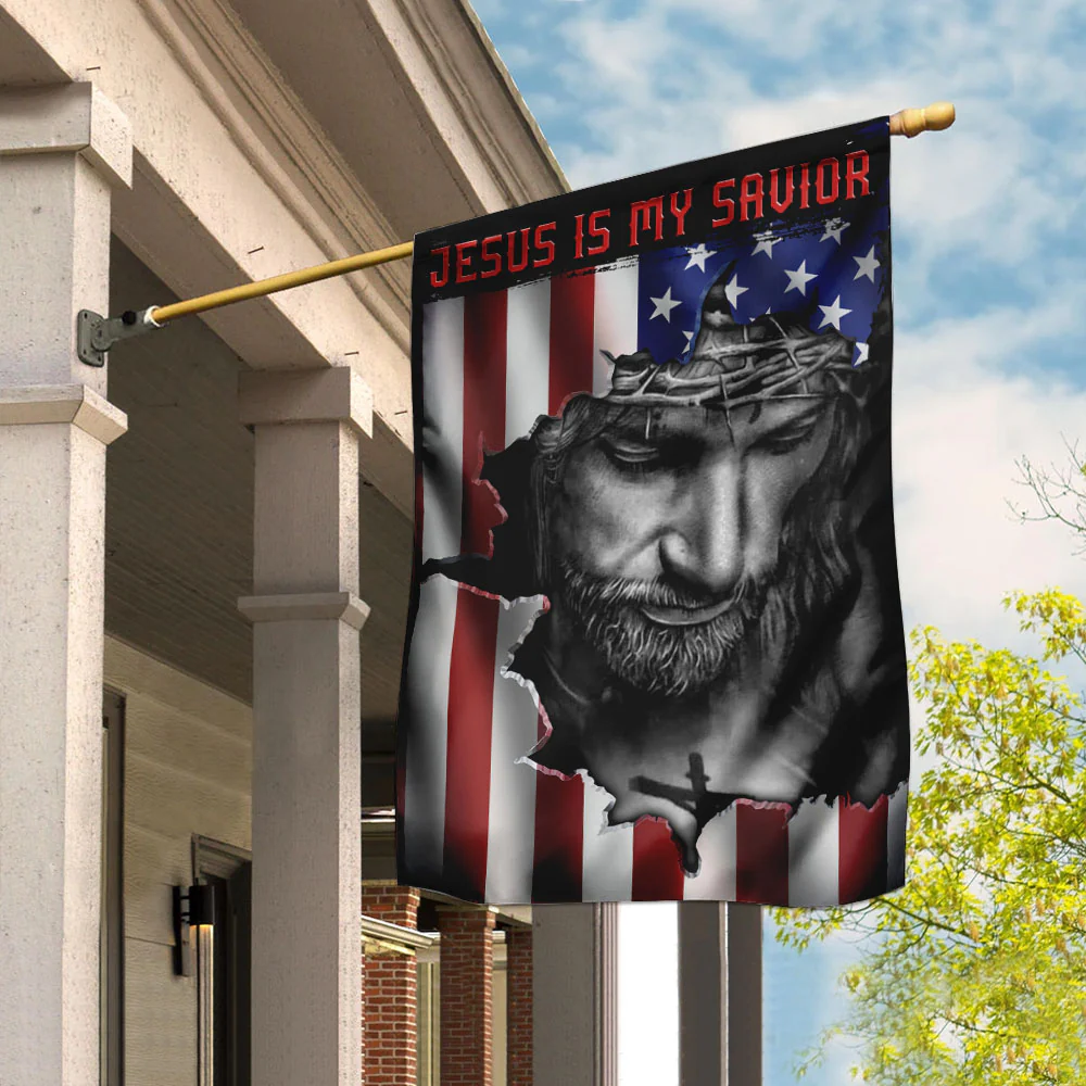 Jesus And American Flag Bimipi  ™ Jesus Is My Savior Flag