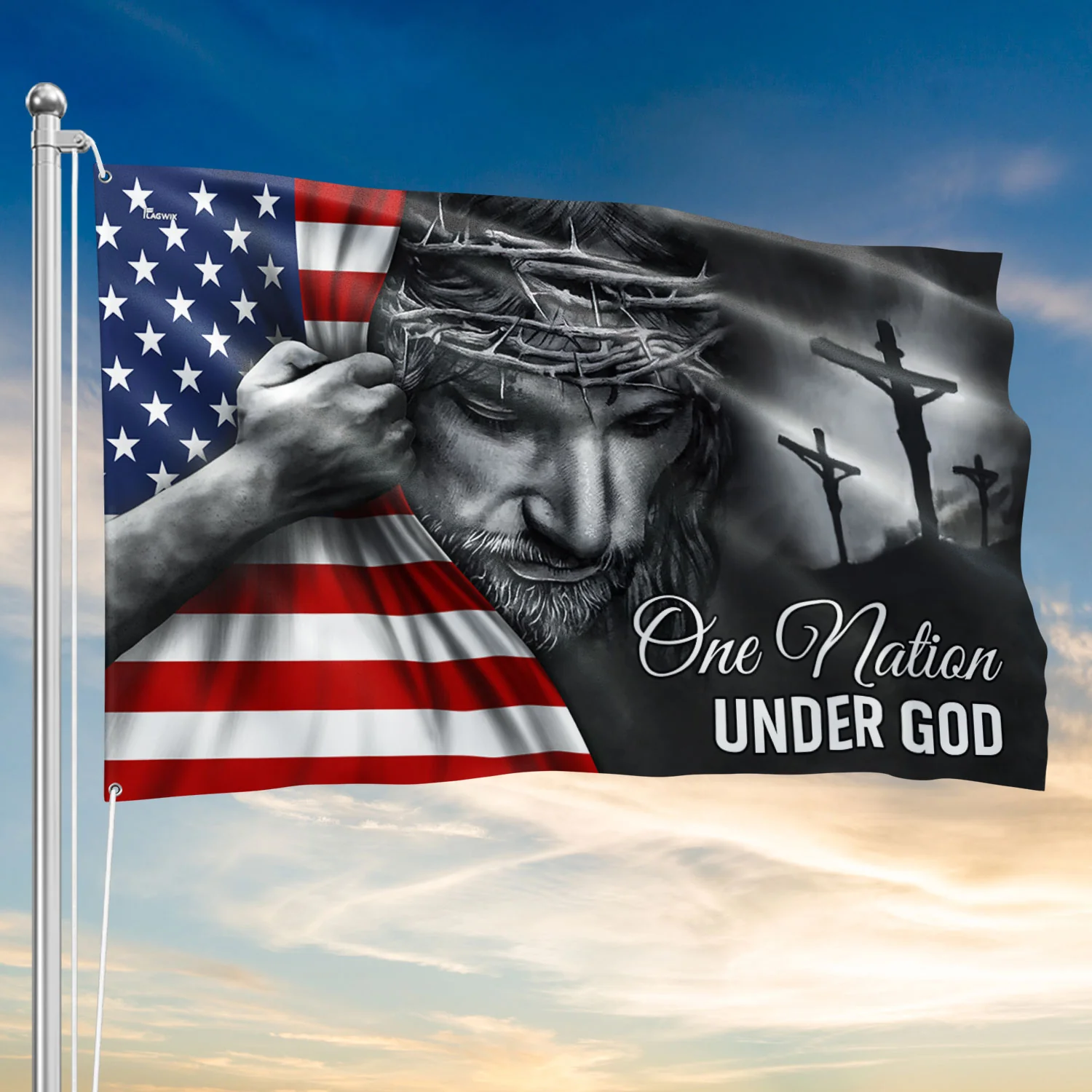 One Nation Under God Flag - Patriotic Grommet Flag Gift for Faithful Hearts & Home Decor