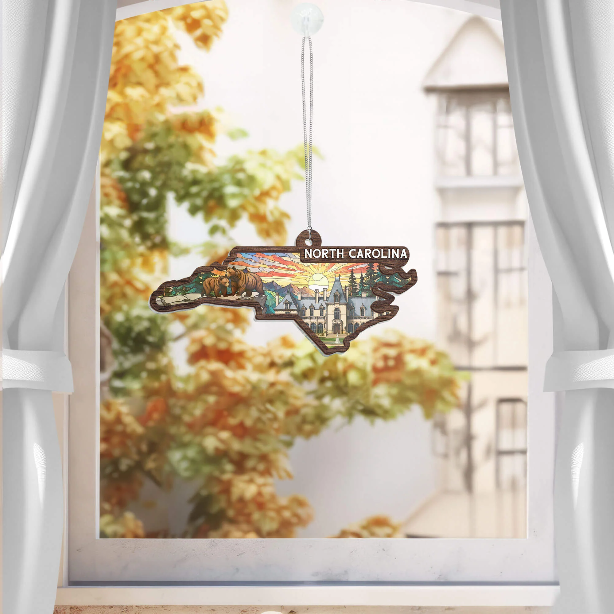 Gift for North Carolina, North Carolina Suncatcher Window Hanging