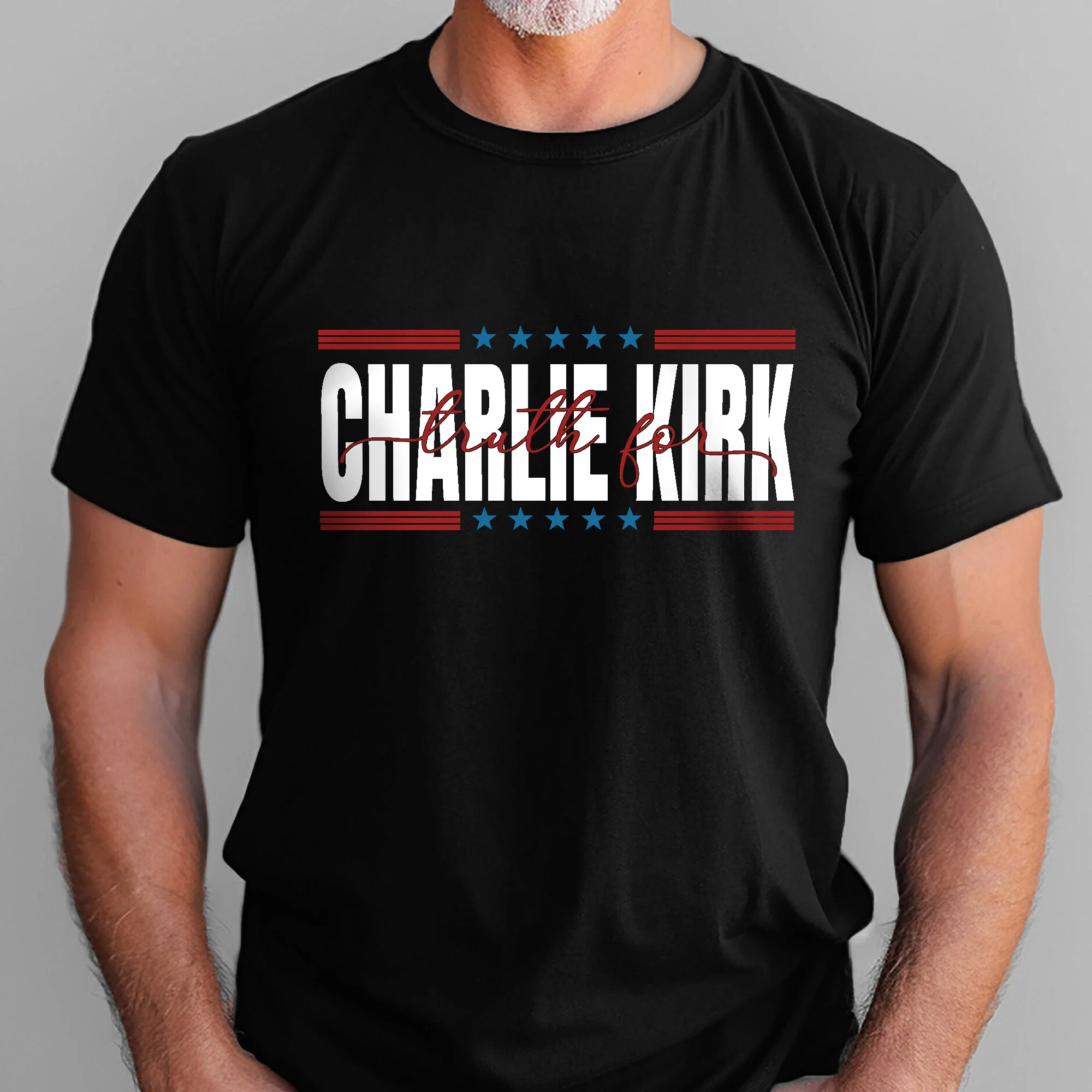 Charlie Kirk Shirt Patriotic Graphic Tee T-Shirt for Men