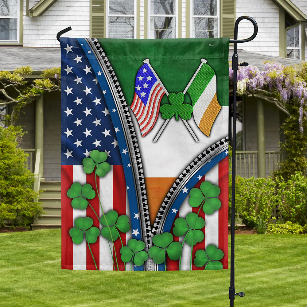 Irish Shamrock Happy St.Patrick Day American Flag