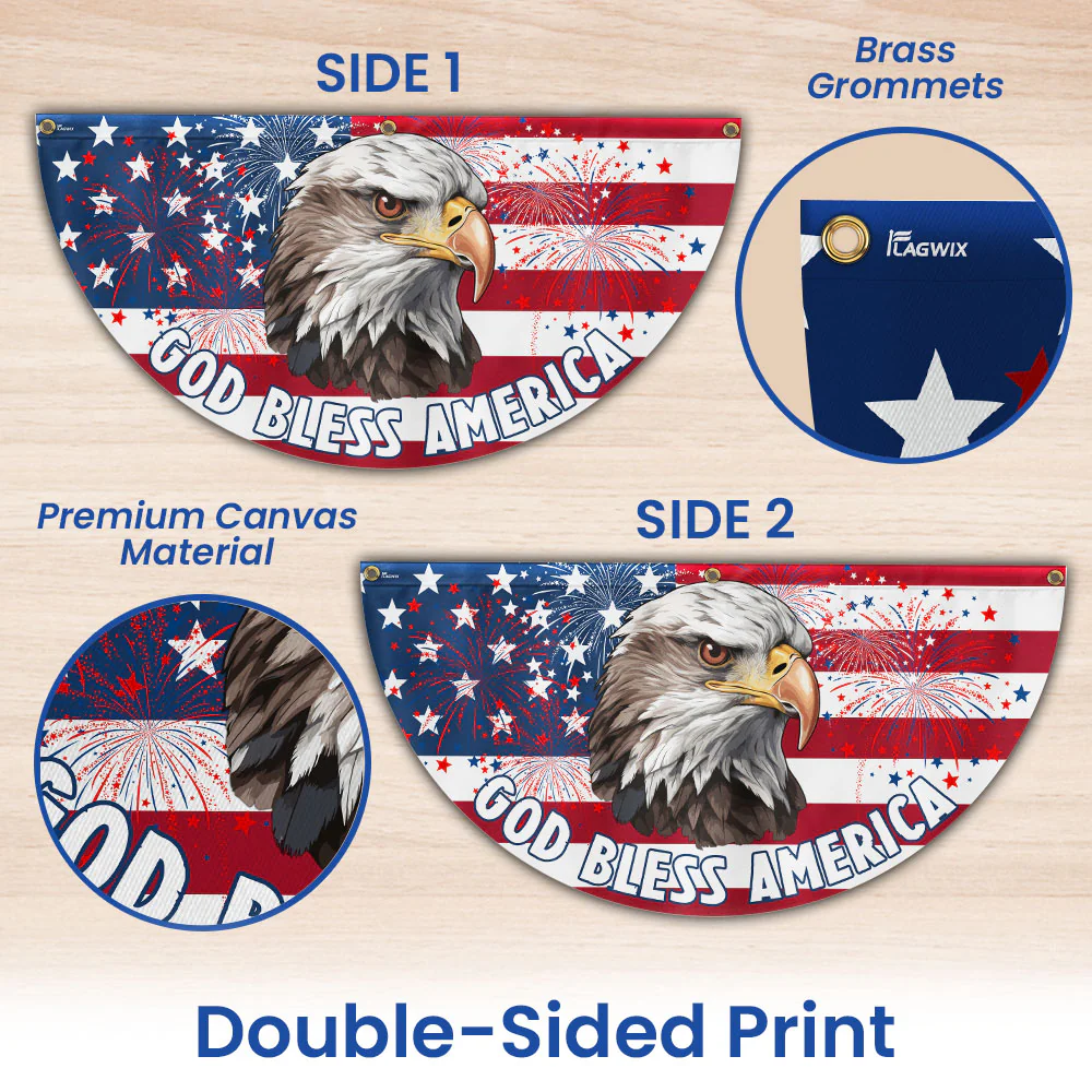 Bimipi American Flag - God Bless America Fan Flag - Veterans Day Flag